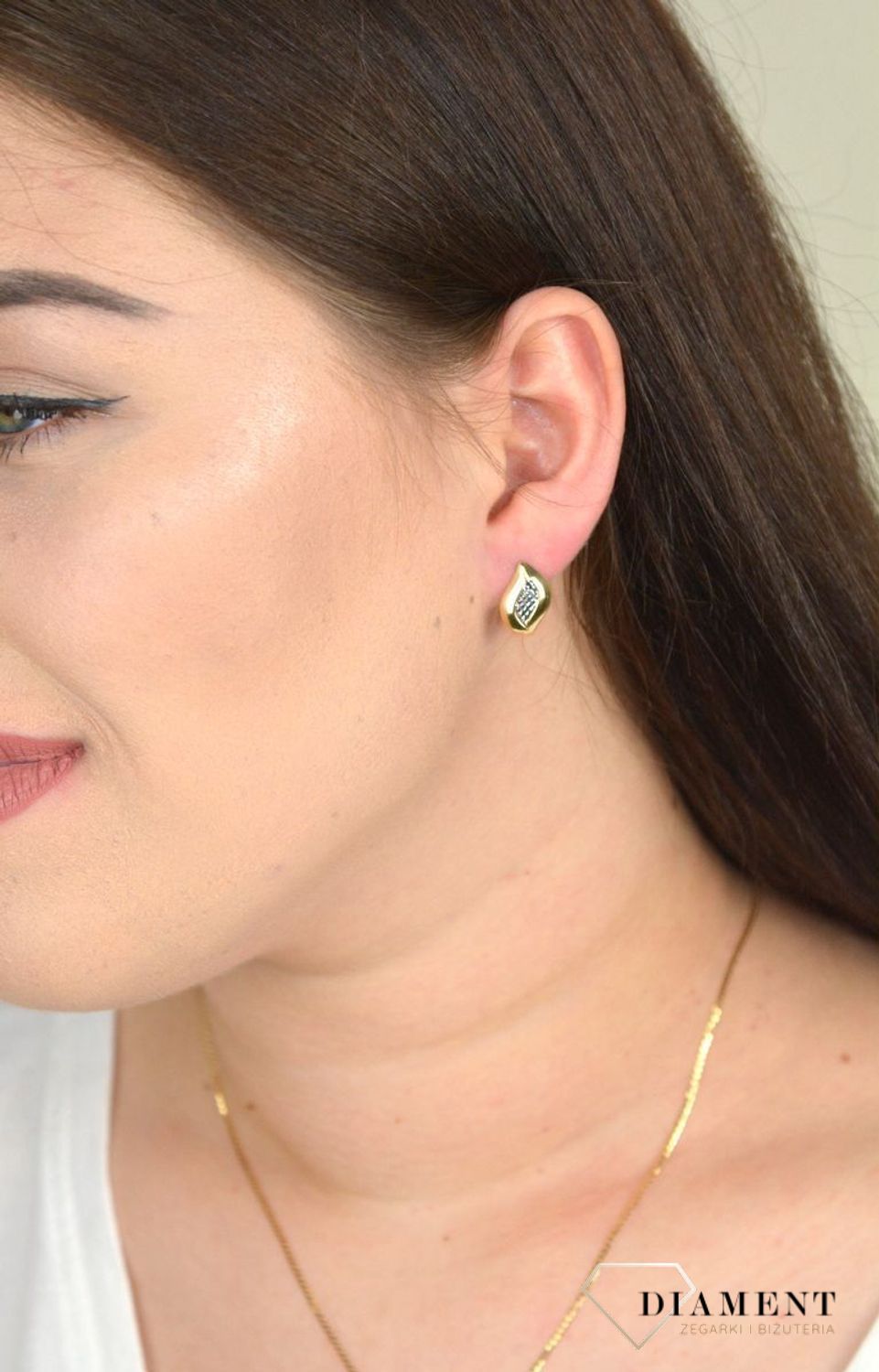 Złote kolczyki z dodatkiem grawerowanego białego złota KL 7102.jpg